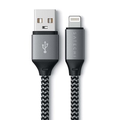 Кабель интерфейсный Satechi ST-TAL10M USB Type-A на Lightning. Длина 25 см. Цвет: серый космос.