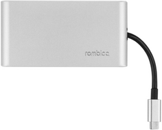 Концентратор Rombica Hermes Black TC-00254 3*USB 3.0, USB Type-C, SD, microSD, HDMI, RJ-45