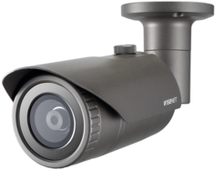 Видеокамера IP Wisenet QNO-8010R 5МП уличная цилиндрическая с функцией день-ночь (эл.мех. ИК фильтр) и ИК подсветкой до 20 м; встроенный фиксированный