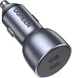 Зарядное устройство автомобильное UGREEN CD213 70594 USB Type-C/Type-C, 40W, цвет: серый космос