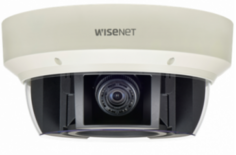 Видеокамера IP Wisenet PNM-9081VQP 1/1.8" CMOS х 4 независимых видеомодуля; моторизованные 3.6 ~ 9.4 мм, панорамная 360°, антивандальная, 20Мпикс., с