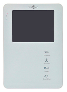 Видеодомофон Smartec ST-MS204M-WT 4", 4-х проводная линия связи, поддержка 2-х панелей вызова, поддержка 3 доп. мониторов, поддержка 2 доп. камер и ох
