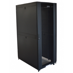 Шкаф напольный 19", 48U Lanmaster LAN-DC-CBP-48Ux8x10 800x1070 мм, с перфорированными дверьми, без боковых панелей, черный