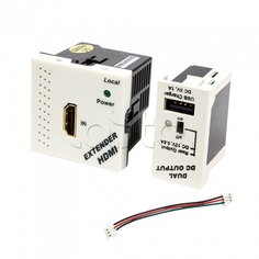 Конвертер Lanmaster LAN-SIP-23HDMI/TX-WH RJ45-HDMI, передатчик + блок питания, формата Mosaic, 45x45мм + 22.5х45мм, белые