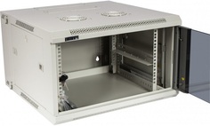 Шкаф настенный 19", 18U TWT TWT-CBW3G-18U-6x6-GY Pro, 3-секционный, 600x600, стеклянная дверь