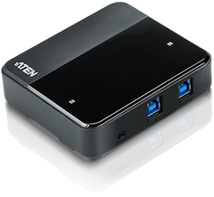 Переключатель KVM Aten US234-AT switch, USB, 2> 4 устройства/порта/port+клавитаура+мышь, 4 USB A Female/2 B Female, со шнурами A-B 2х1.2м. для подкл.
