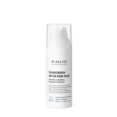 M.AKLIVE M.AKLIVE Солнцезащитный крем SPF 30 для сухой, нормальной и чувствительной кожи лица 50 мл