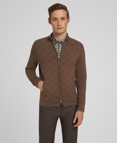 Кардиган трикотажный HENDERSON KWL-0834 LBROWN