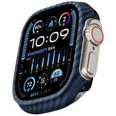 Чехол для смарт-часов Pitaka для Apple Watch Ultra/Ultra2 49 мм синий кевлар (KW2302A)