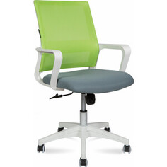 Офисное кресло NORDEN Бит LB 815BW-AF07-T58 белый пластик / зеленая сетка / темно серая ткань