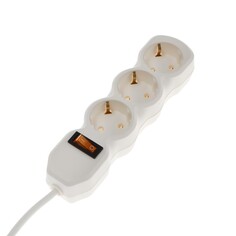 Удлинитель luazon lighting eco, 3 розетки, 2.7 м, 16 а, 3500 вт, пвс 3х1 мм2, с з/к, с выкл