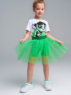 Комплект трикотажный фуфайка футболка юбка шорты леггинсы Playtoday