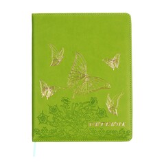 Дневник школьный, 5-11 класс, обложка пвх, бабочки, зеленый NO Brand