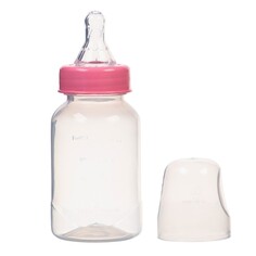 Бутылочка для кормления, классическое горло, 150 мл., от 0 мес., цилиндр, цвет розовый Mum&Baby