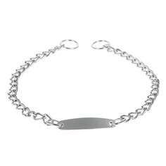 Ошейник - удавка с табличкой под гравировку, 50 см, толщина проволоки 2,5 мм Пижон