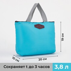 Термосумка на молнии 5 л, цвет голубой NO Brand