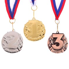 Медаль призовая 071 2 место. цвет сер. с лентой. 4,3 х 4,6 см. Командор
