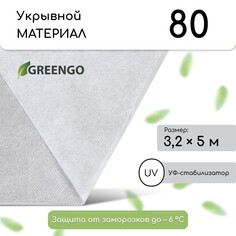 Материал укрывной, 5 × 3,2 м, плотность 80 г/м², спанбонд с уф-стабилизатором, белый, greengo, эконом 30%