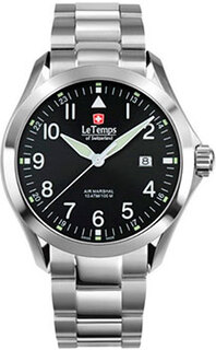 Швейцарские наручные мужские часы Le Temps LT1040.01BS01. Коллекция Air Marshal