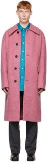 Розовое меланжевое одинарное пальто Wooyoungmi