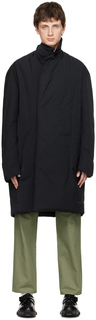 Черное пуховое пальто с защипами Cornerstone