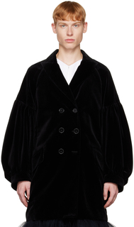 Эксклюзивное черное двубортное пальто SSENSE Simone Rocha