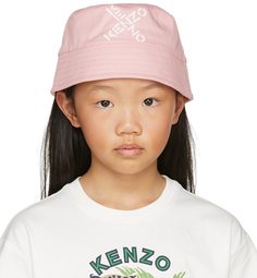 Детская розовая шляпа-ведро с логотипом Kenzo