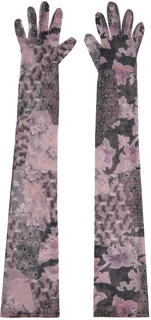Черно-розовые оперные перчатки Rosetta Getty