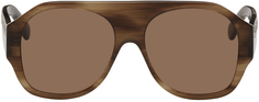Коричневые массивные солнцезащитные очки-авиаторы Stella McCartney