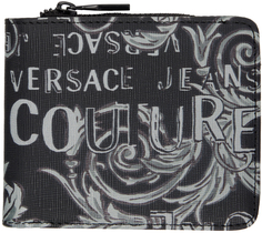 Черный бумажник Logo Couture Bifold Versace Jeans Couture