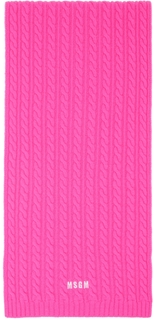 Розовый шарф с вышивкой MSGM