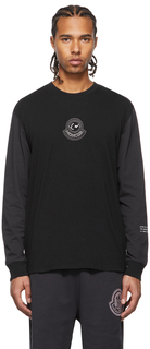 7 Moncler FRGMT Hiroshi Fujiwara Черная футболка с длинным рукавом Moncler Genius
