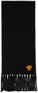 Черный шарф с изображением Медузы Versace