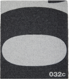 Серый шарф с логотипом 032c
