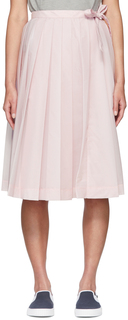 Розовая нейлоновая юбка-миди Thom Browne