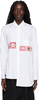 Белая рубашка Digital Invader Comme des Garçons Shirt