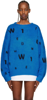 Синий свитер с надписью We11done