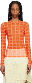 Оранжевая блузка в клетку JW Anderson