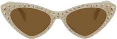 Солнцезащитные очки Off-White «кошачий глаз» с кристаллами Moschino