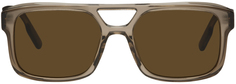 Коричневые модные солнцезащитные очки ZEGNA