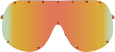 Оранжевые солнцезащитные очки-щитки Rick Owens