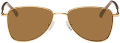 Золотые солнцезащитные очки-авиаторы Dries Van Noten
