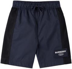 Детские шорты для плавания Horseferry темно-синего цвета Burberry
