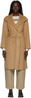 Светло-коричневое пальто с поясом Vince