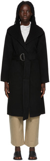 Черное пальто с поясом Vince