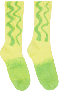 Зеленые носки, окрашенные вручную Collina Strada
