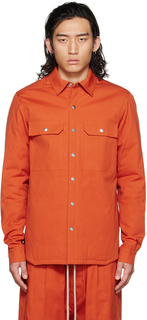 Оранжевая куртка-рубашка Rick Owens