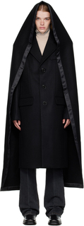 Черное пальто с капюшоном Meryll Rogge