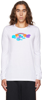 Эксклюзивная белая футболка с длинным рукавом с принтом SSENSE Anna Sui