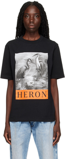 Черная футболка с рисунком Heron Preston
